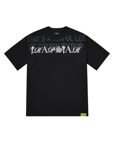 TRAPSTAR X COUGH SYRUP SCRIPT PUFF TEE - BLACK*