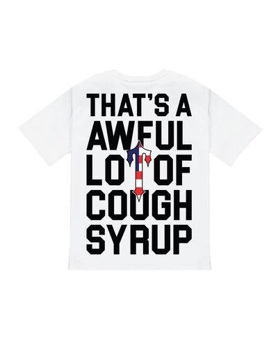 TRAPSTAR X COUGH SYRUP INTERNATIONAL SHOWDOWN PRINT TEE - WHITE