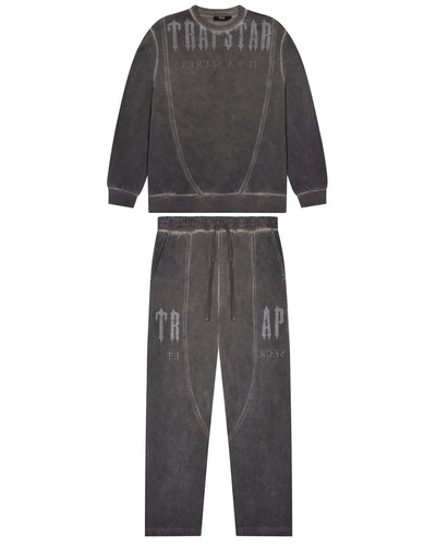 DECONSTRUCTED DECODED OIL WASH TRACKSUIT - GREY*
