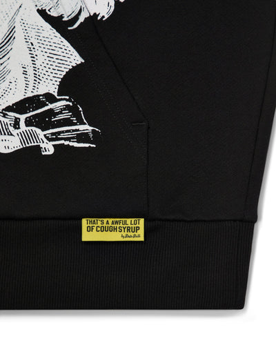 TRAPSTAR X COUGH SYRUP BENJAMIN FRANKLIN HOODIE - BLACK