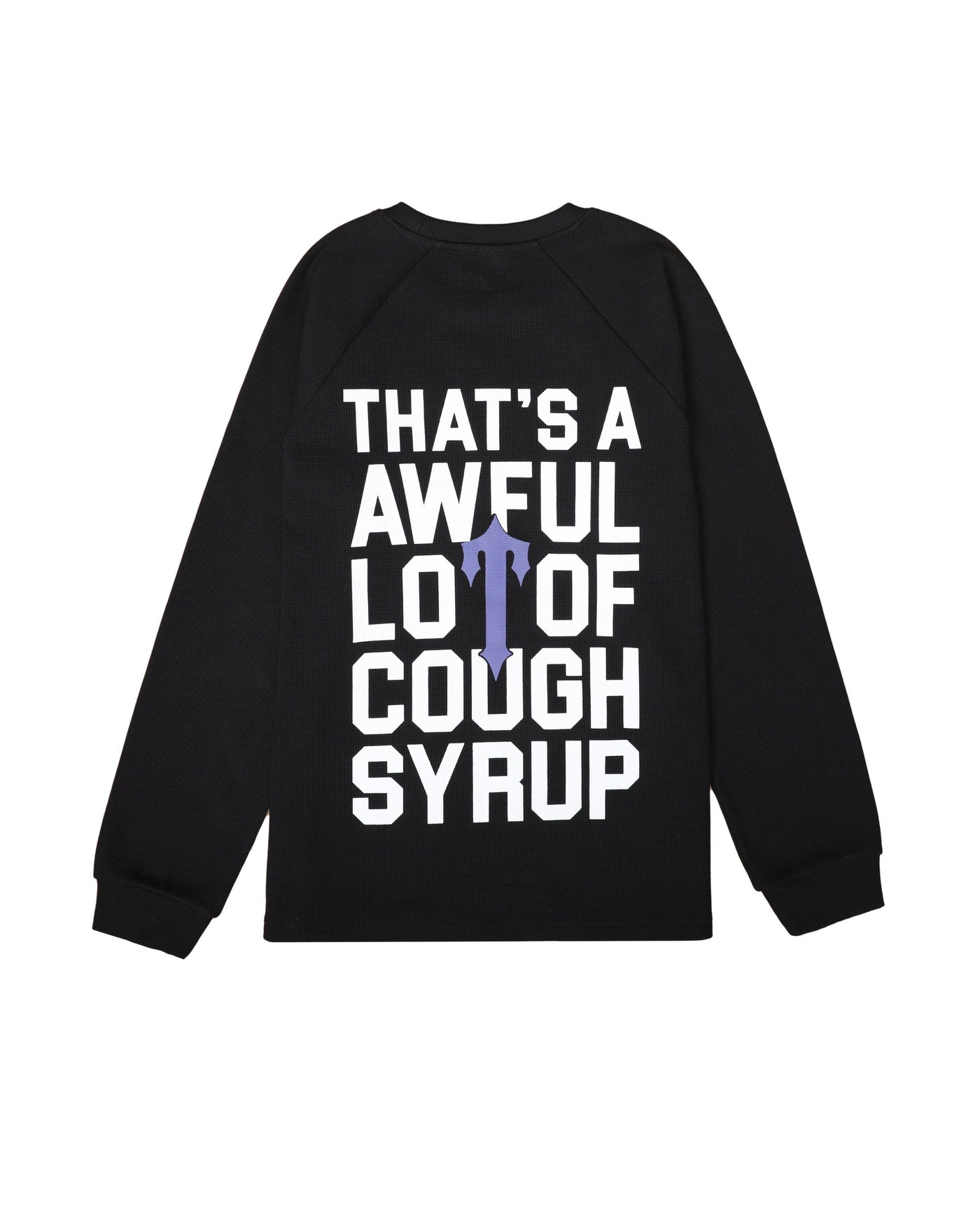 TRAPSTAR X COUGH SYRUP BENJAMIN FRANKLIN LS WAFFLE TEE - BLACK/PURPLE*