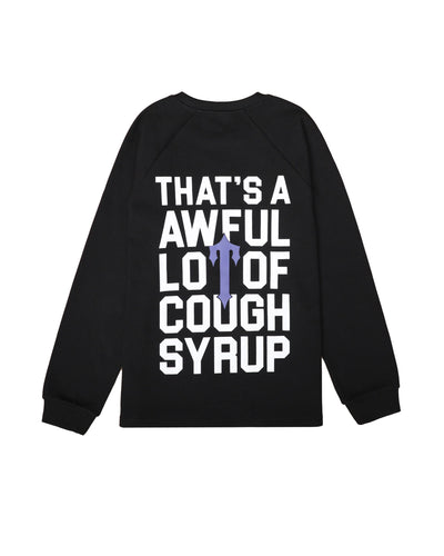 TRAPSTAR X COUGH SYRUP BENJAMIN FRANKLIN LS WAFFLE TEE - BLACK/PURPLE*