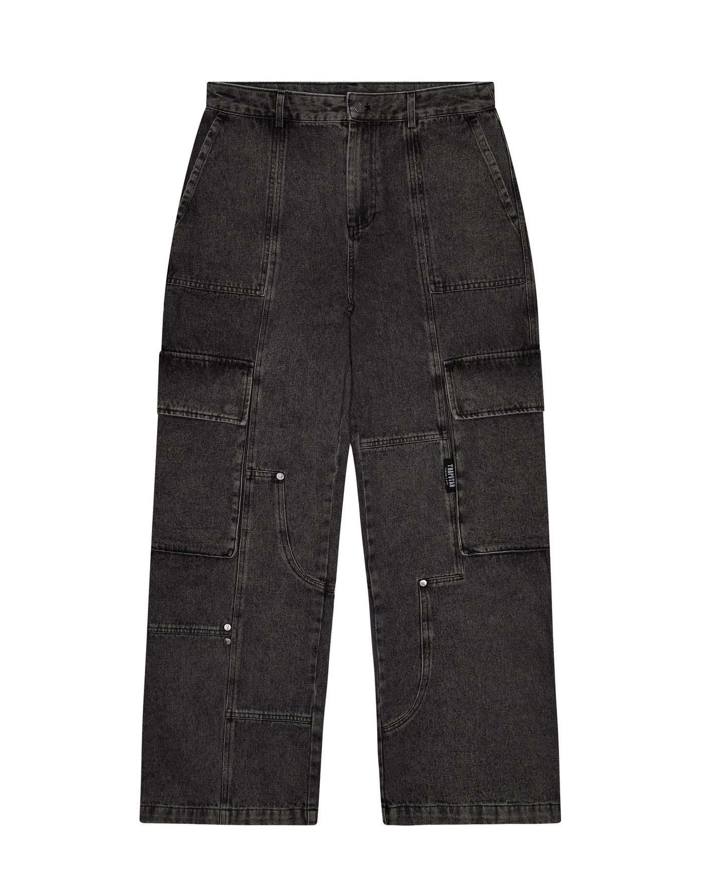 DENIM CARPENTER PANTS - GREY*