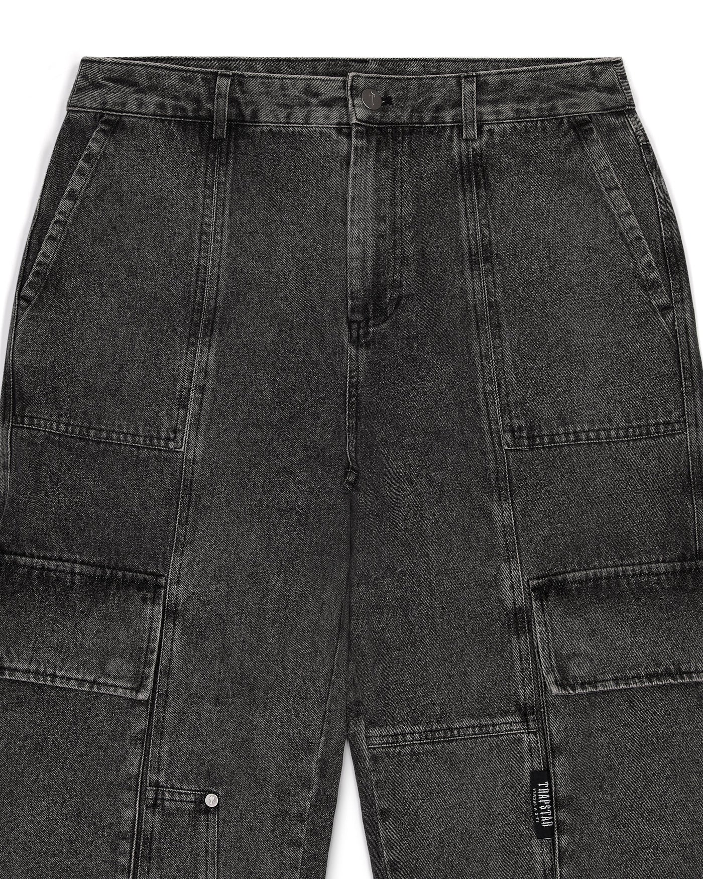 DENIM CARPENTER PANTS - GREY*