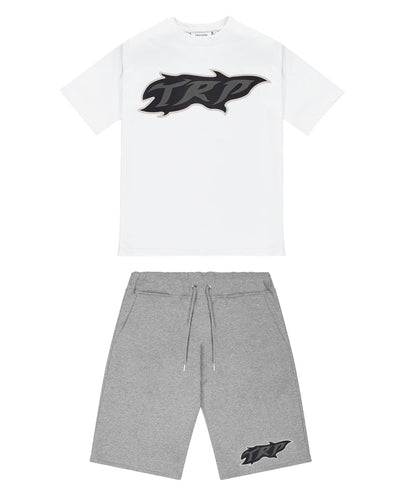 TRP FLAME SHORTS SET - WHITE/GREY
