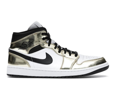 Air Jordan 1 Mid Metallic Gold Black White