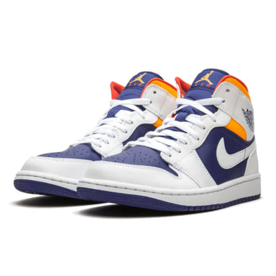 Air Jordan 1 Mid Royal Blue Laser Orange