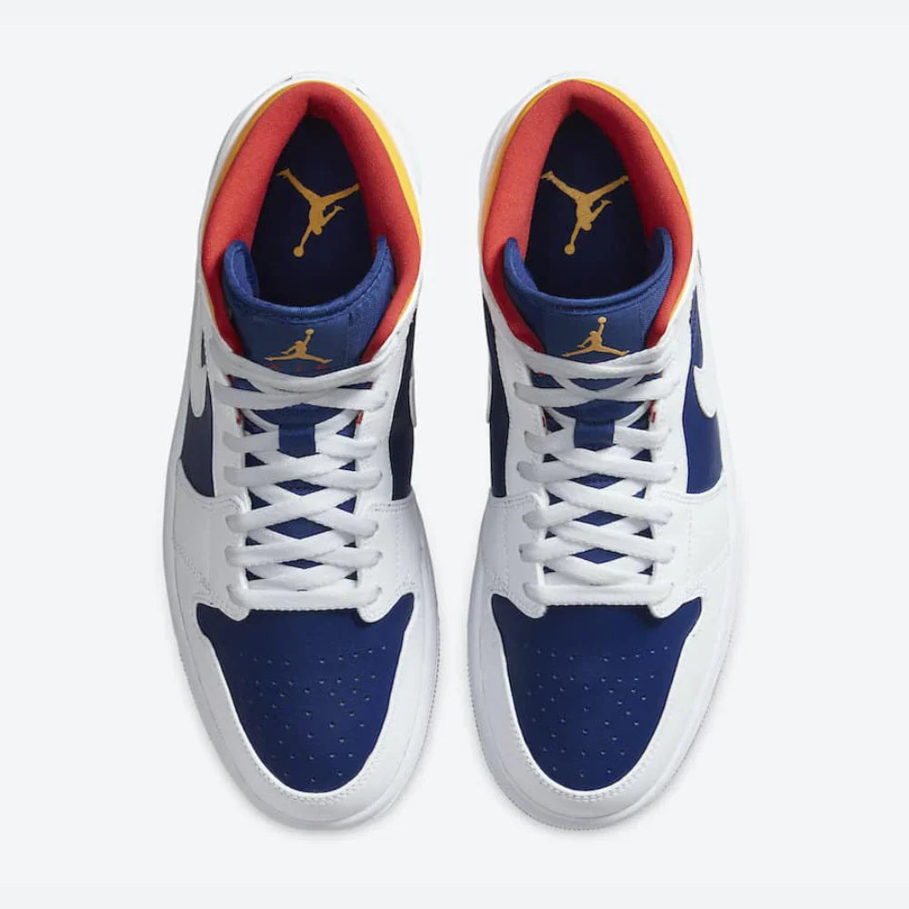 Air Jordan 1 Mid Royal Blue Laser Orange