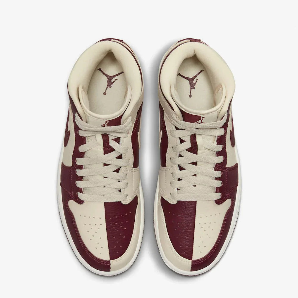 Air Jordan 1 Mid Split Beach Cherrywood Red