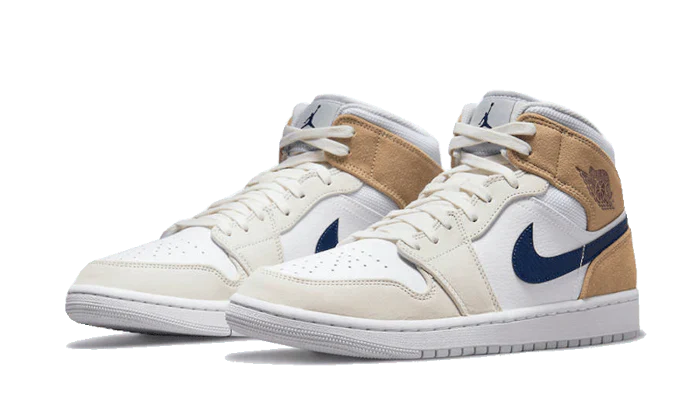 Air Jordan 1 Mid Tan Suede Navy