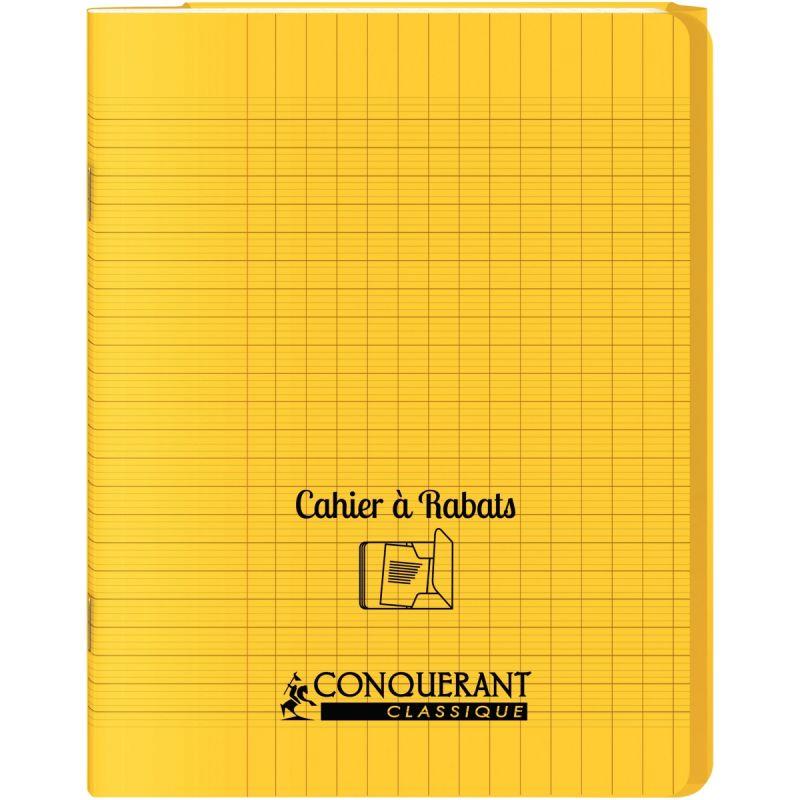 Piqûre 96 pages couverture polypropylène avec 2 rabats format 17x22 cm seyes coloris