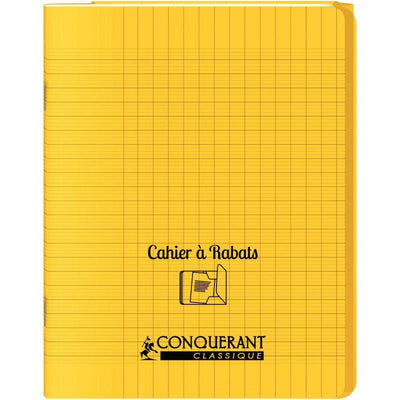 Piqûre 96 pages couverture polypropylène avec 2 rabats format 17x22 cm seyes coloris