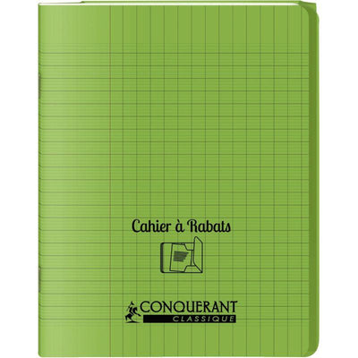 Piqûre 96 pages couverture polypropylène avec 2 rabats format 17x22 cm seyes coloris