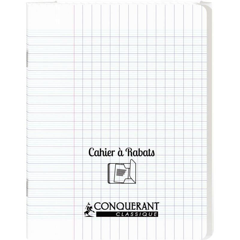 Piqûre 96 pages couverture polypropylène avec 2 rabats format 17x22 cm seyes coloris