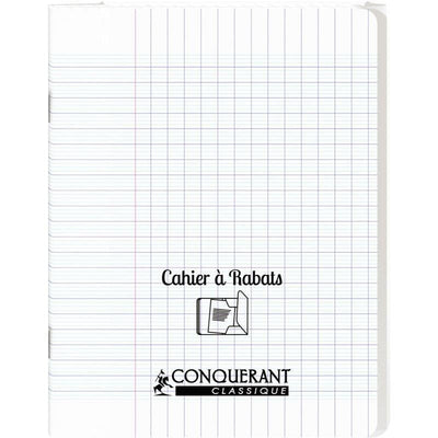 Piqûre 96 pages couverture polypropylène avec 2 rabats format 17x22 cm seyes coloris