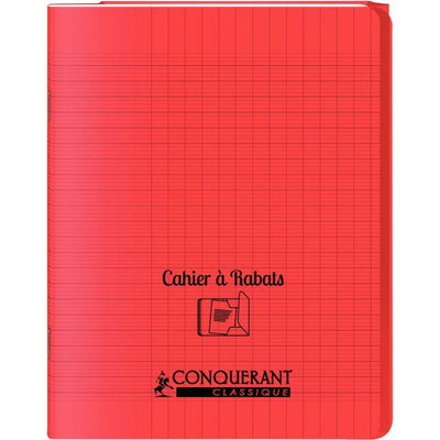 Piqûre 96 pages couverture polypropylène avec 2 rabats format 17x22 cm seyes coloris
